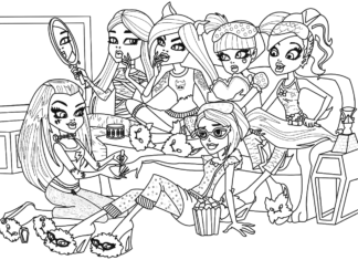 spotkanie dziewczyn monster high kolorowanka do drukowania