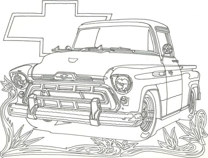 stary samochód chevrolet kolorowanka do drukowania