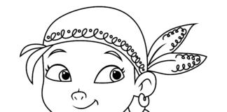 Dziewczynka Izzy Kolorowanka Izzy z bajki Disneya piraci do druku online