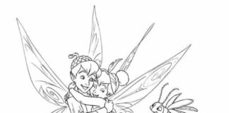 Tinker Bell z Piotrusiem Panem Kolorowanka Tinker Bell z Piotrusiem Panem