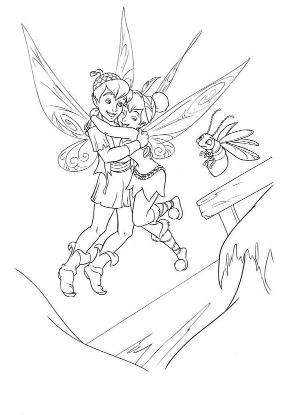 Kolorowanka Tinker Bell z Piotrusiem Panem