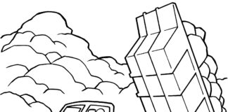 Duże auto w kopalni duże auto w kopalni kolorowanka do druku