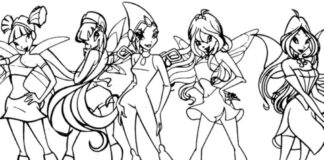 Grupa dziewczyn czarodziejek grupa dziewczyn czarodziejek kolorowanka online