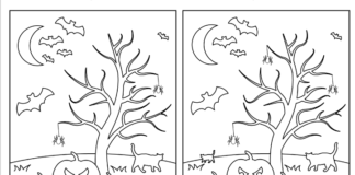 Odszukaj różnice na halloween halloween znajdź różnice kolorowanka online