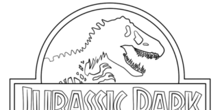 jurassic park kolorowanka dla dzieci do druku logo