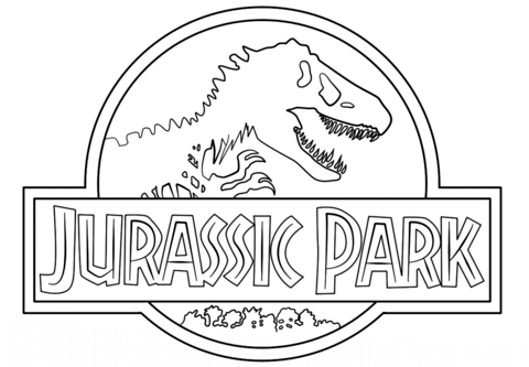 jurassic park kolorowanka dla dzieci do druku logo