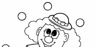 klaun żongluje piłkami kolorowanka online