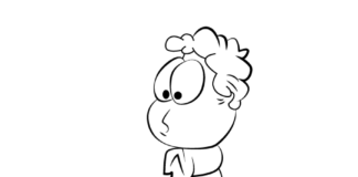 Jonathan Q. „Jon” Arbuckle z bajki kolorowanka Jonathan Q. „Jon” Arbuckle do druku dla dzieci