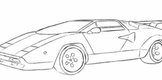Countach samochód sportowy kolorowanka LAMBORGHINI COUNTACH do druku dla dzieci