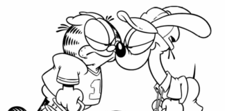 Odie i przyjaciel kot kolorowanka online Odie pies do druku dla dzieci