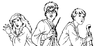 Malowanka online - kolorowanka czarodzieje ze szkoły magii