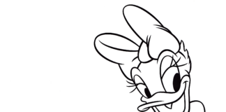 Dziewczyna Daisy kolorowanka daisy disneya z bajki do druku dla dzieci