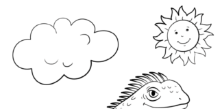 Legwan gad Malowanka i kolorowanka dla dzieci do druku z legwanem gad