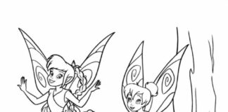 Dwie wróżki z bajki Disneya Dla dziewczyn - kolorowanka dwie wróżki z bajki Disneya do druku