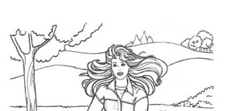 Dziewczyna na kolarce kolorowanka dziewczyna na kolarce do druku dla dzieci