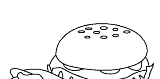 Fast Food – hot dog i hamburger kolorowanka fast foodhod dog i hamburger do druku