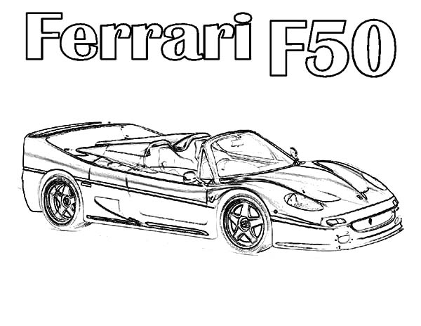 kolorowanka ferrari F50 do druku