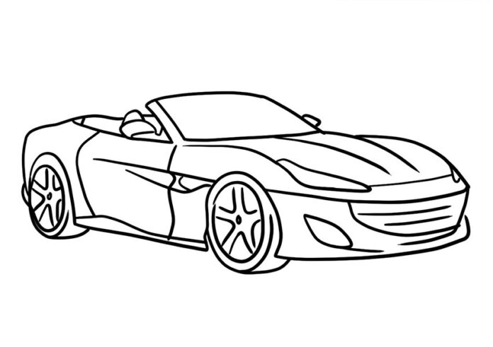 kolorowanka ferrari Portofino do druku online dla chłopców