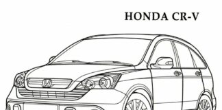 Suv CR-V kolorowanka honda cr-v suv do druku dla dzieci online