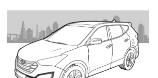 Suv Santa fe kolorowanka Hyundai santa fe do druku samochód