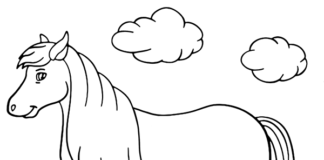 Klacz i źrebię na wybiegu kolorowanka klacz i źrebię do druku dla dzieci koniki online