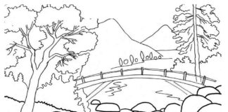 kolorowanka krajobraz do druku online