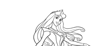 Aurora – Śpiąca królewna kolorowanka księżniczka Aurora dla dziewczyn do druku