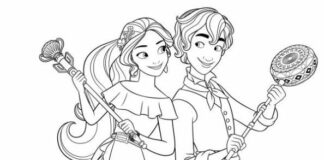 Elena z Avaloru kolorowanka księżniczka Elena do druku dla dzieci online