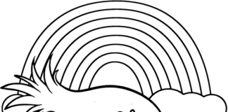 Dziewczynka tęczy kolorowanka księżniczka tęczy dla dziewczyn do druku i online