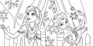 Elsa i Anna z Kraina Lodu kolorowanka księżniczki Elsa i Anna Frozen disneya do druku