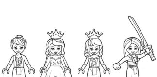 Księżniczki z Lego kolorowanka księżniczki z Lego dla dzieci do druku i online