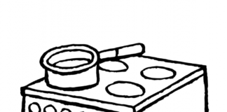 Kuchenka z piekarnikiem kolorowanka kuchenka z piekarnikiem do druku dla dzieci