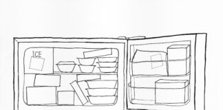 Lodówka z zamrażarnikiem kolorowanka lodówka z zamrażarnikiem do druku dla dzieci online