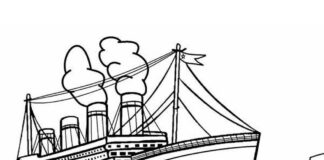 Titanic parowiec – statek historyczny kolorowanka parowiec titanic do druku dla dzieci i online