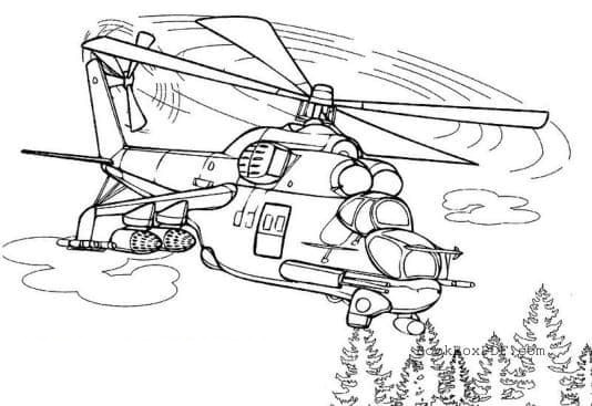 kolorowanka rosyjski helikopter MI do druku online