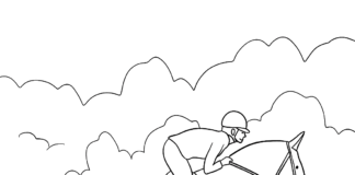 Skakanie przez przeszkody z jeźdźcem kolorowanka skakanie przez przeszkody z jeźdźcem do druku