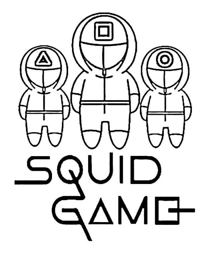 kolorowanka squid game do druku dla dzieci