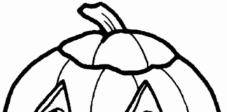 kolorowanka starszna dynia do druku dla dzieci na halloween