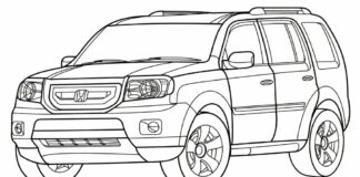 Pickup Pilot kolorowanka suv pilot honda do druku dla chłopców