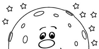 Uśmiechnięty księżyc kolorowanka uśmiechnięty księżyc planeta do druku online dla dzieci