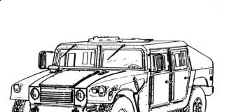 Auto Humvee kolorowanka wojskowy Humvee do druku