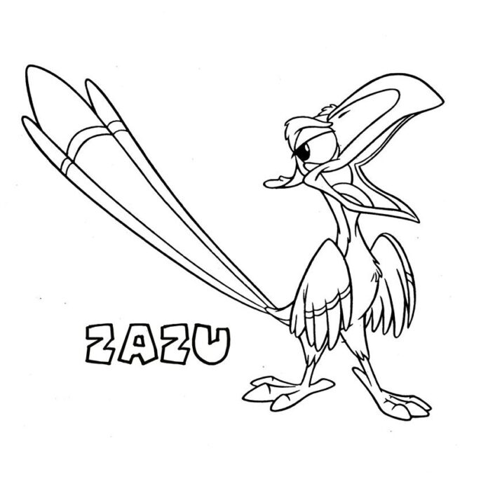 kolorowanka zazu król lew do druku