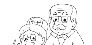 Babcia z dziadkiem koorowanka dzień babci do druku online