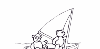 misie żęglują kolorownka online