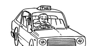 praca taksówkarza kolorowanka do druku
