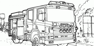 samochód strażacki kolorowanka online