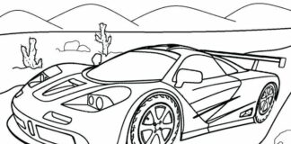 Samochód ze spojlerem samochód ze spojlerem kolorowanka online