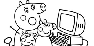 Świnki grają na komputerze świnki grają na komputerze kolorowanka