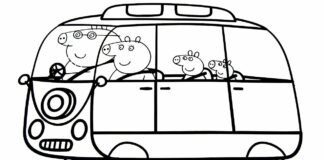 Świnkobus w drodze do szkoły świnkobus w drodze do szkoły kolorowanka do druku