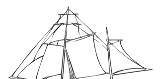 turystyczna żaglówka kolorowanak online